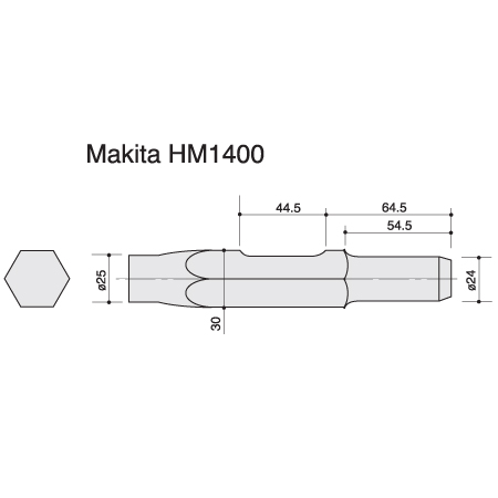 Makita Flat Chisel HM1400 25mm x 410mm Toolpak  